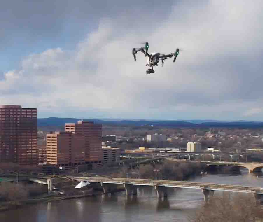 Chicago skyline aerial photo