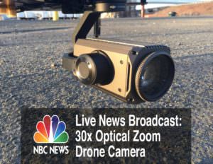 Drone Camera Using 30x Optical Zoom for Live News and Event Broadcast