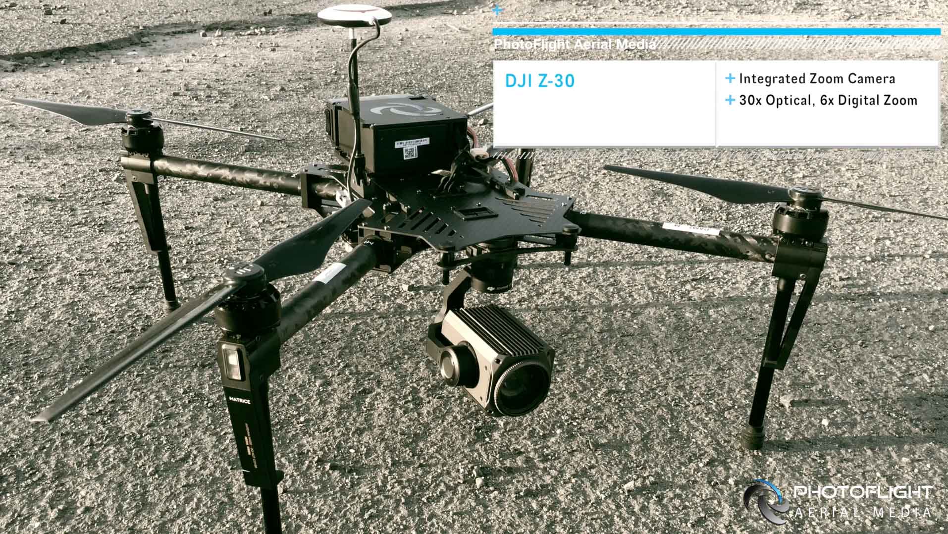 Drone Camera Using 30x Optical Zoom for Live News and Event Broadcast