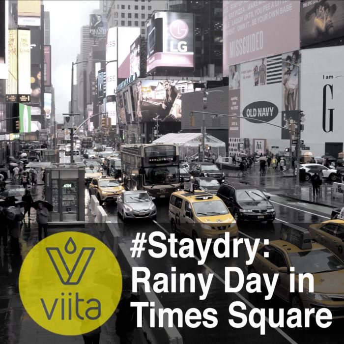 Aerial Drone Footage of Rainy Day in Times Square