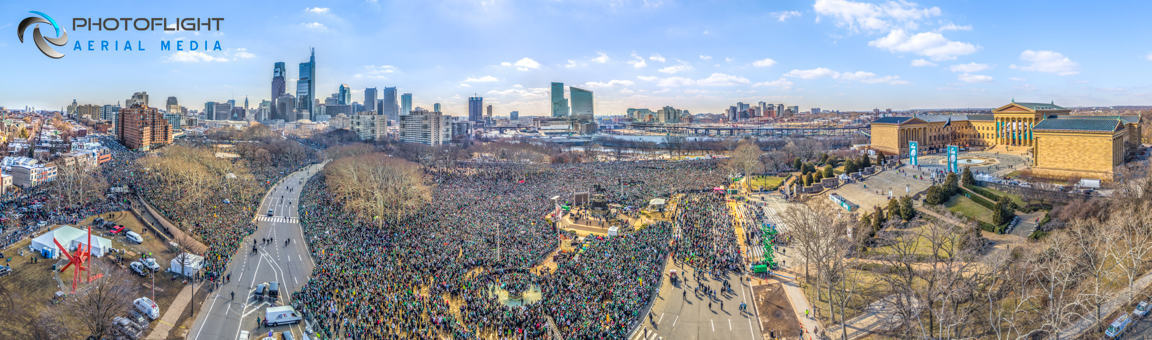 Eagles 2018 Super Bowl Victory Parade PA drone photography