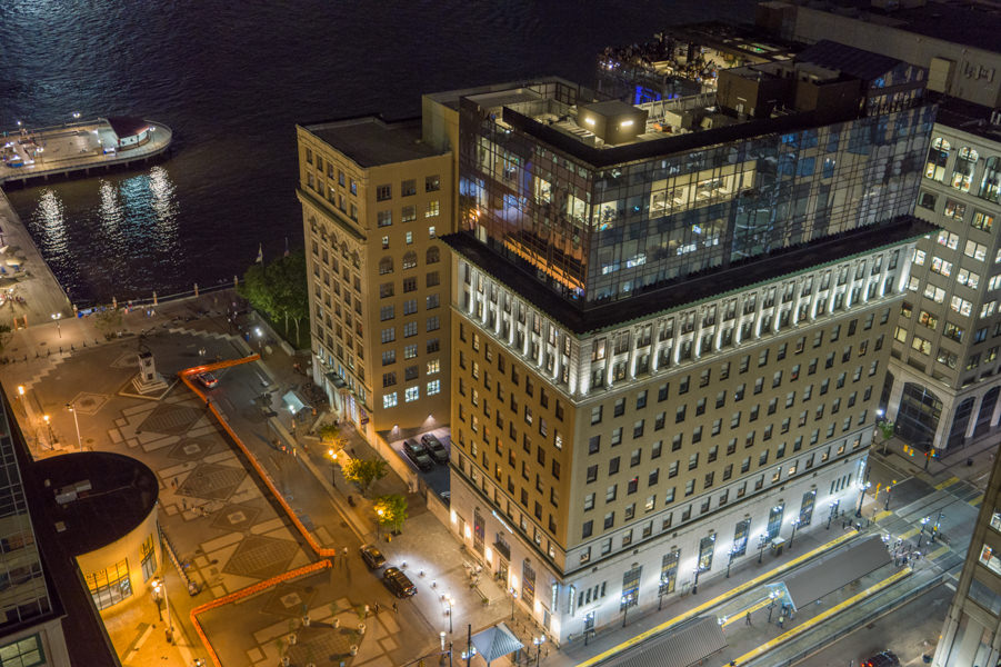 Hyatt House New Jersey, Rooftop at Exchange Place Jersey City NJ, New Jersey drone photography and video, Photoflight Aerial Media - NJ drone company