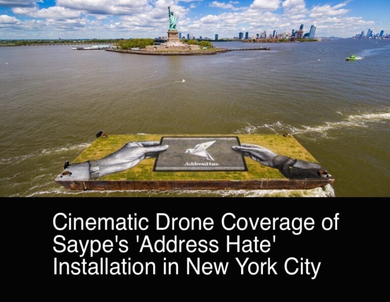 Aerial Drone Service For Saype’s “Address Hate” Art Installation in NYC