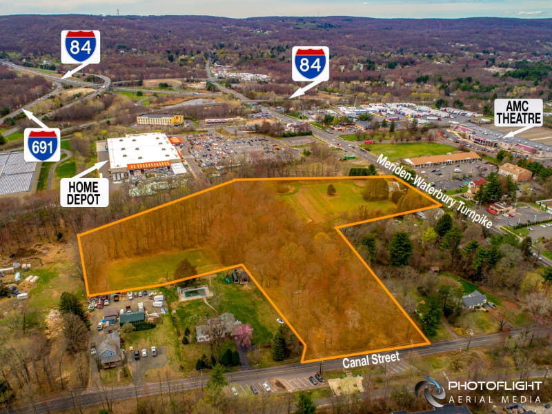 Detailed aerial shot development site