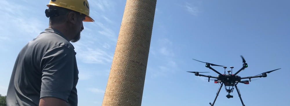 Drone operator testing flightpath Drone operator testing flightpath