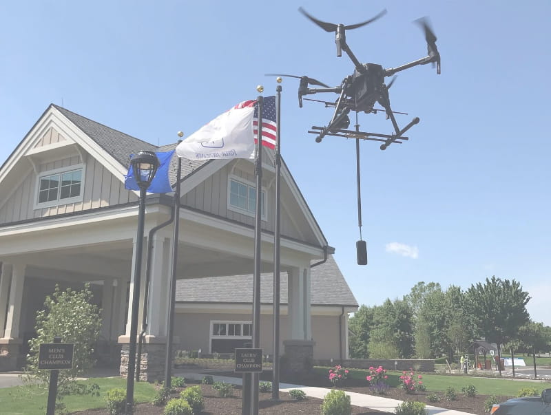 Aerial photography drone in flight