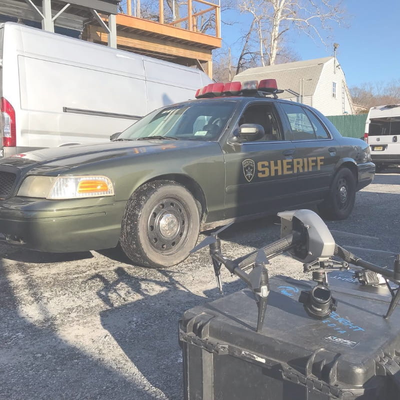 Sheriff overlooking drone operations
