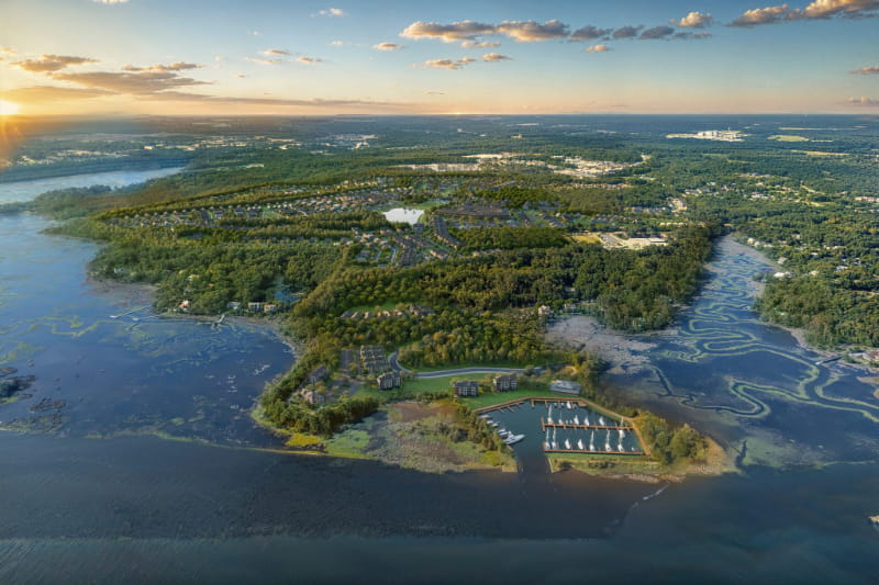 Aerial picture of Waterway, Southport, NC