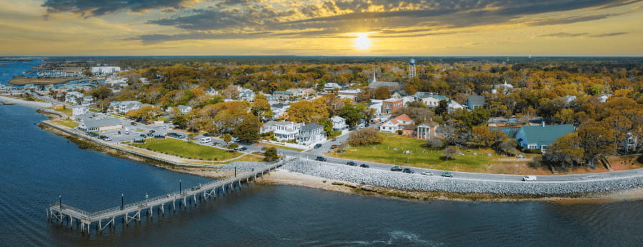 Aerial drone photography for Southport NC